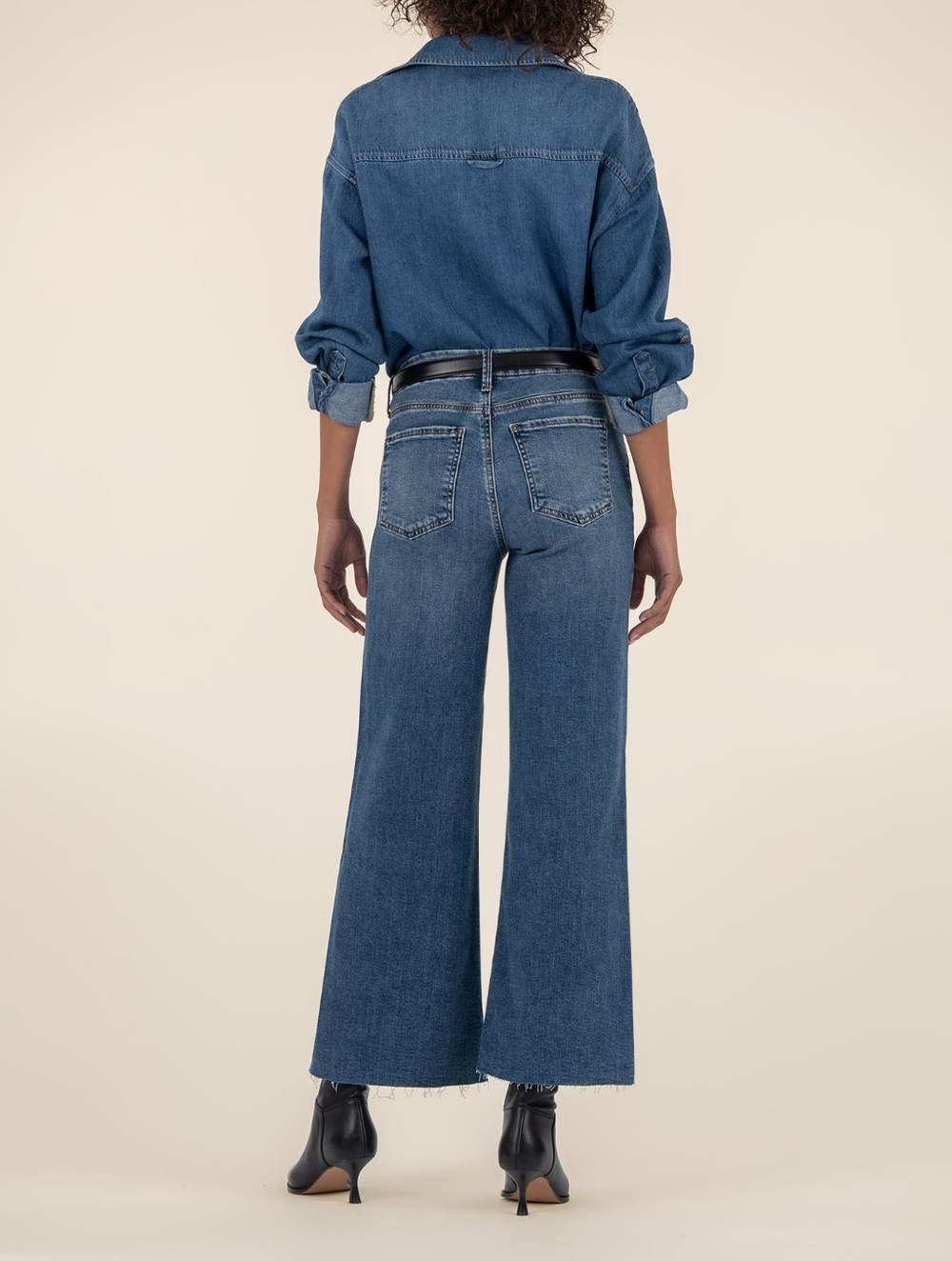 Kut From The Kloth Meg High Rise Wide Leg Fab Ab Jeans, Whiskered Hem, LIKE NEW! - Picture 6 of 16